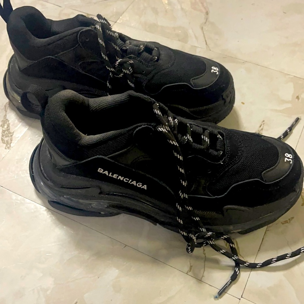 Balenciaga black sneakers shoes size 38
